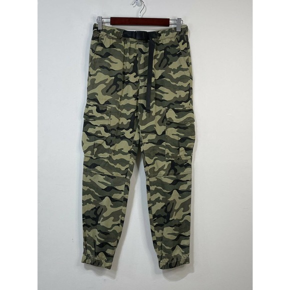 NWT Pam & Gela Camo Cargo Pants with Belt Size S Multicolor - Picture 2 of 13